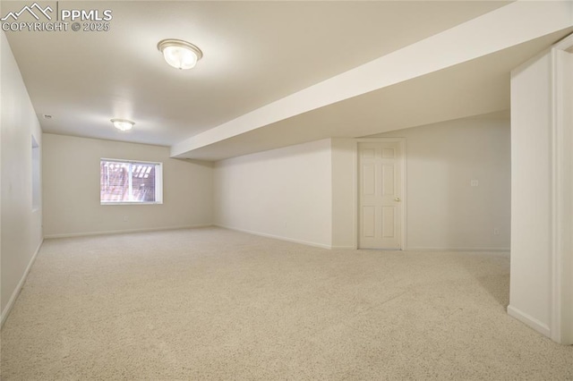 1264 Castle Hills Pl, Colorado Springs, CO 80921 - basement featuring light colored carpet and baseboards