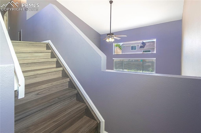 3808 Happy Jack Dr, Colorado Springs, CO 80922 - staircase with a ceiling fan