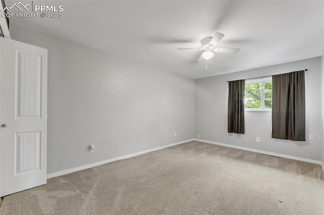 445 Wintery Cir, Colorado Springs, CO 80919 - unfurnished room with carpet floors, a ceiling fan, and baseboards