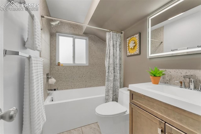 445 Wintery Cir, Colorado Springs, CO 80919 - bathroom with shower / bath combo, toilet, and vanity