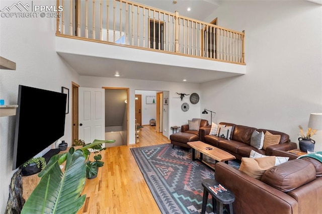 921 Cottonwood Lake Dr, Divide, CO 80814 - living room featuring a towering ceiling and wood finished floors