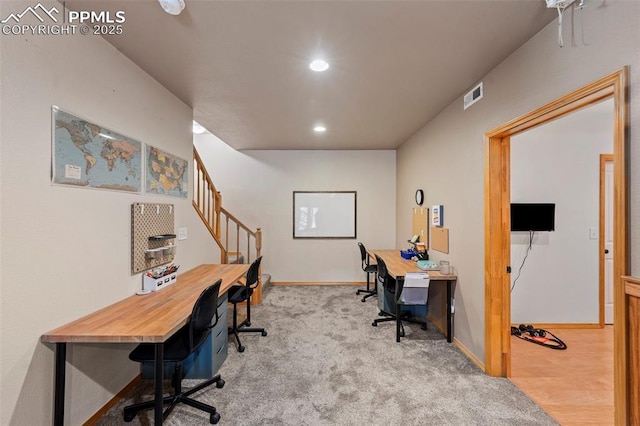 921 Cottonwood Lake Dr, Divide, CO 80814 - office space featuring recessed lighting, carpet floors, and baseboards