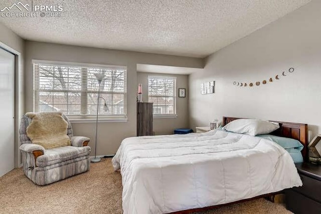 7911 Lexington Park Dr, Colorado Springs, CO 80920 - bedroom featuring a textured ceiling and carpet flooring