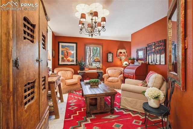 18045 Woodhaven Pl, Colorado Springs, CO 80908 - living area with a chandelier