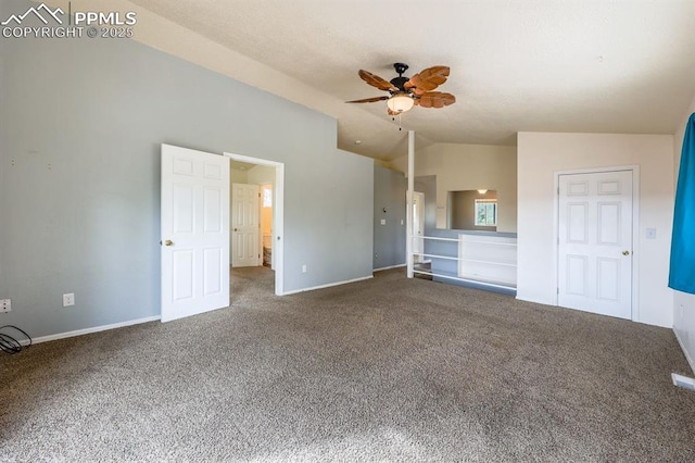 2760 Evergreen Rd, Colorado Springs, CO 80921 - unfurnished bedroom with vaulted ceiling, carpet flooring, and baseboards