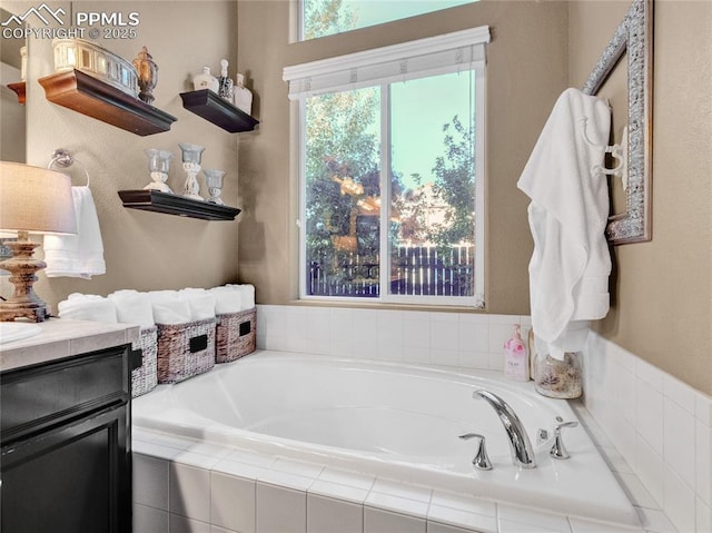 bathroom featuring a garden tub