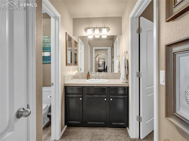 bathroom with toilet and vanity