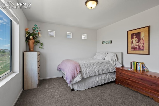 bedroom featuring carpet floors and baseboards