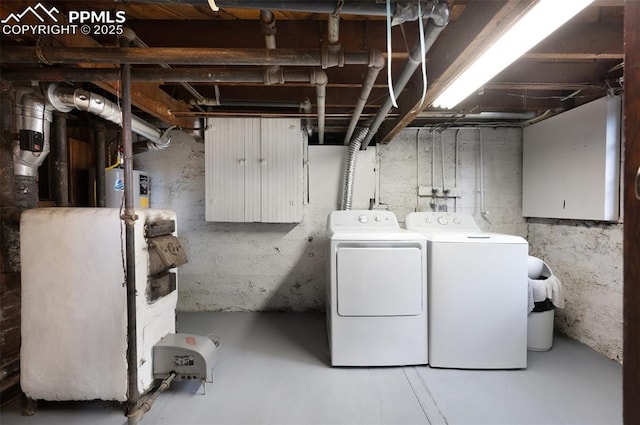 1505 Cheyenne Blvd, Colorado Springs, CO 80906 - unfinished basement featuring washer and dryer and gas water heater