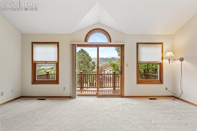 1433 Ledge Rock Ter, Colorado Springs, CO 80919 - carpeted empty room with vaulted ceiling and baseboards