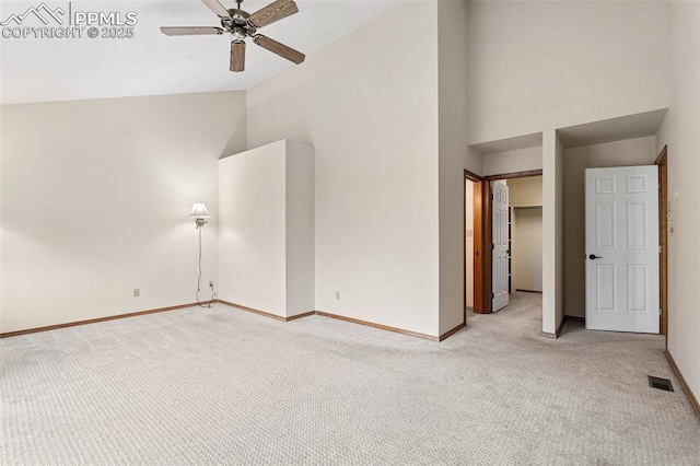 1433 Ledge Rock Ter, Colorado Springs, CO 80919 - unfurnished bedroom with carpet floors, baseboards, and high vaulted ceiling