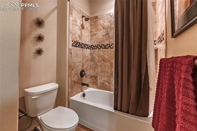 12250 Smoke Bluffs Rd, Peyton, CO 80831 - bathroom featuring toilet and shower / bath combo with shower curtain