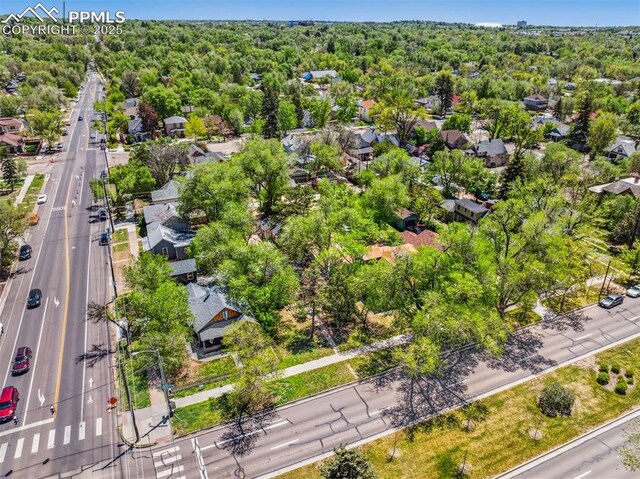 825 N Wahsatch Ave, Colorado Springs, CO 80903 - aerial view of residential area featuring a heavily wooded area