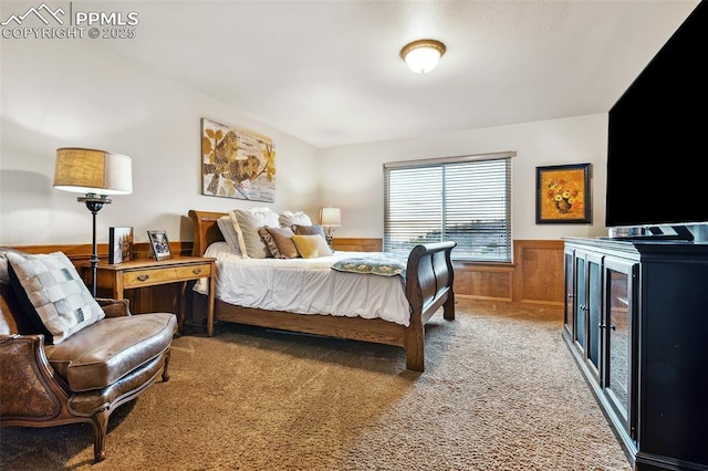 8005 Hedgewood Way, Colorado Springs, CO 80919 - bedroom featuring wainscoting and light carpet