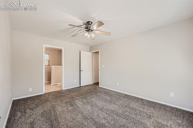 2068 Silkwood Dr, Colorado Springs, CO 80920 - unfurnished bedroom with carpet floors, baseboards, and ceiling fan