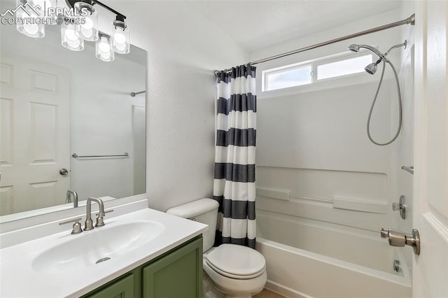 8463 Shadow Run Ln, Fountain, CO 80817 - bathroom featuring shower / bath combo, toilet, and vanity