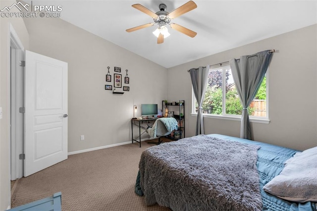 629 Golden Eagle Dr, Colorado Springs, CO 80916 - bedroom featuring carpet, baseboards, a ceiling fan, and a desk