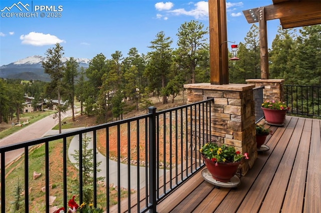 balcony with a mountain view
