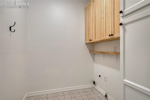 2044 Coldstone Way, Colorado Springs, CO 80921 - laundry room with baseboards, cabinet space, and electric dryer hookup