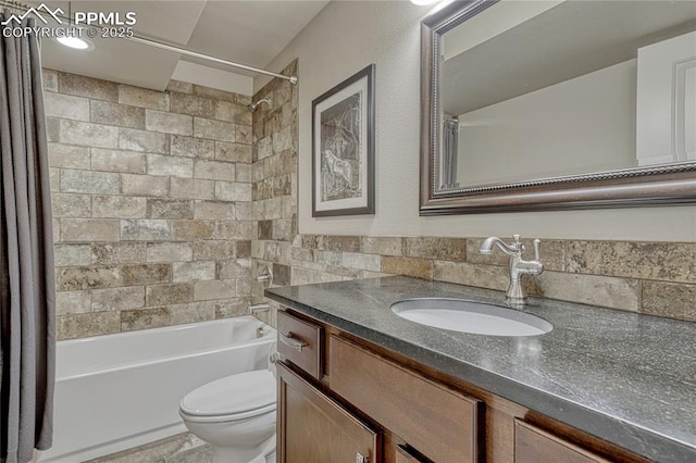 2044 Coldstone Way, Colorado Springs, CO 80921 - bathroom featuring vanity, toilet, and bathing tub / shower combination