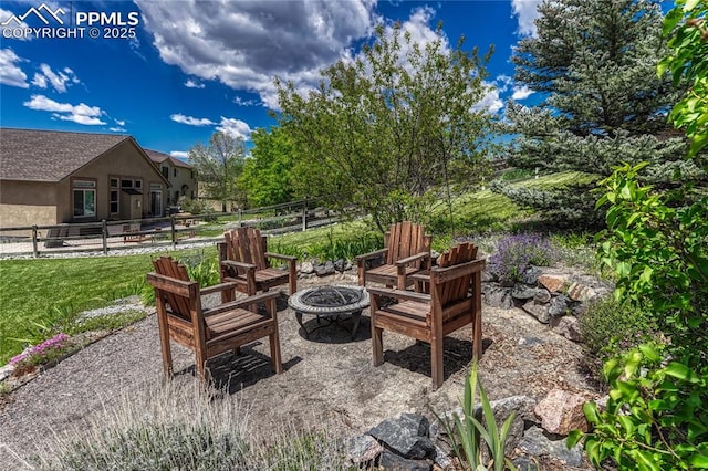 2044 Coldstone Way, Colorado Springs, CO 80921 - view of patio featuring an outdoor fire pit