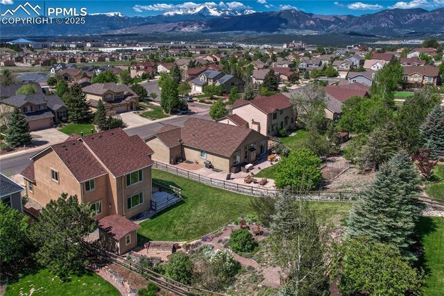 2044 Coldstone Way, Colorado Springs, CO 80921 - aerial perspective of suburban area featuring a mountainous background