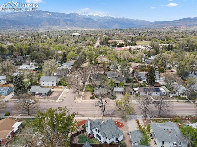 1003 N Institute St, Colorado Springs, CO 80903 - aerial perspective of suburban area with a mountainous background
