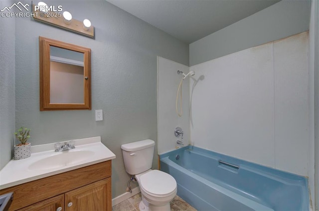 98 Security Cir, Colorado Springs, CO 80911 - full bath with vanity, toilet, bathtub / shower combination, and baseboards