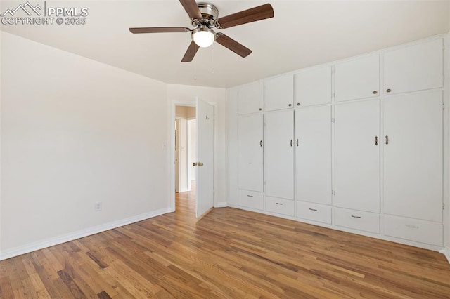 207 N 20th St, Colorado Springs, CO 80904 - unfurnished bedroom with light wood-style flooring, baseboards, and a ceiling fan
