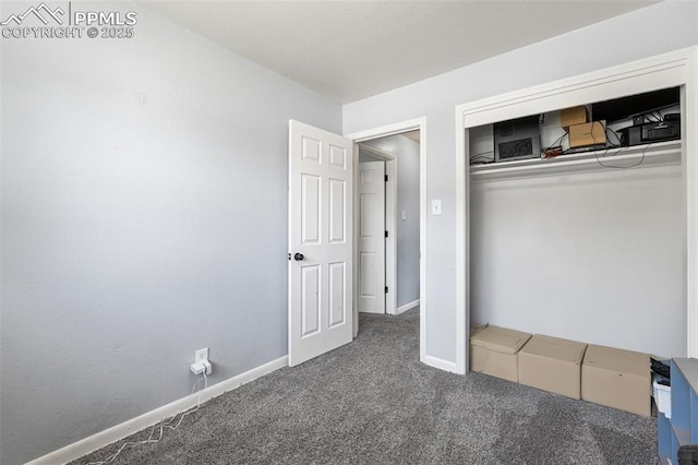 2744 Ron Ct, Colorado Springs, CO 80909 - unfurnished bedroom featuring carpet flooring, baseboards, and a closet