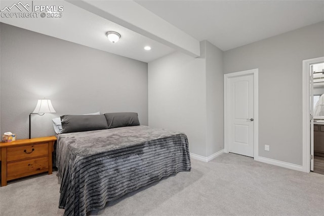 6949 Compass Bend Dr, Colorado Springs, CO 80927 - bedroom with carpet floors, baseboards, ensuite bathroom, and recessed lighting