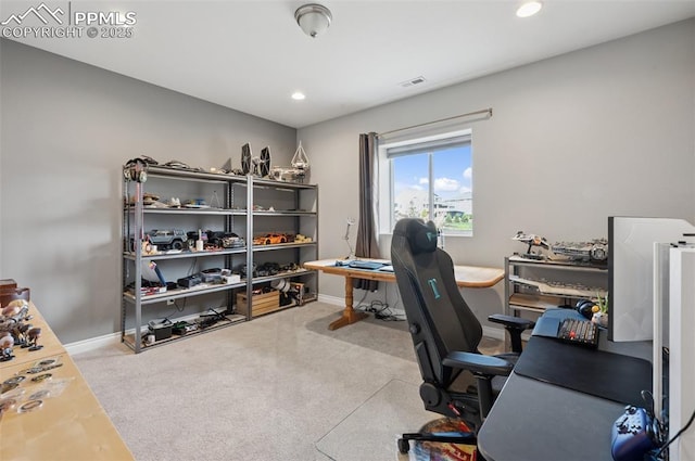 6949 Compass Bend Dr, Colorado Springs, CO 80927 - office space with carpet floors, baseboards, and recessed lighting