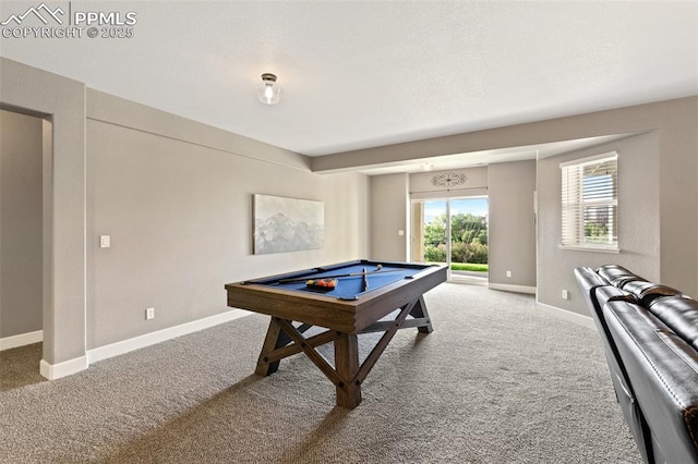 444 Pasada Way, Monument, CO 80132 - game room featuring carpet floors, pool table, and baseboards