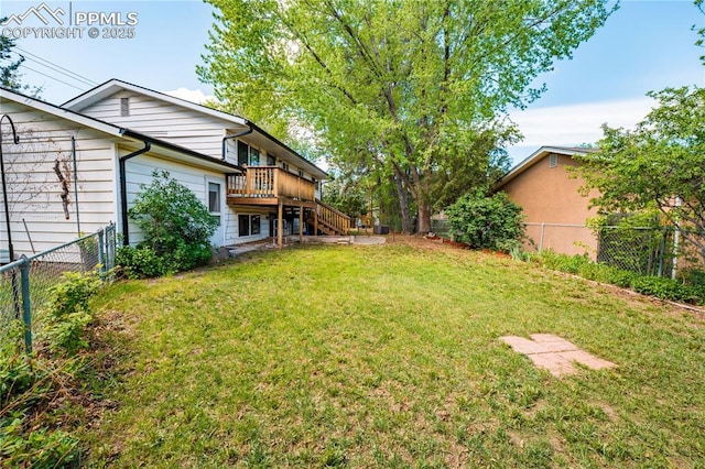 2506 Templeton Gap Rd, Colorado Springs, CO 80907 - view of yard with stairs and a wooden deck