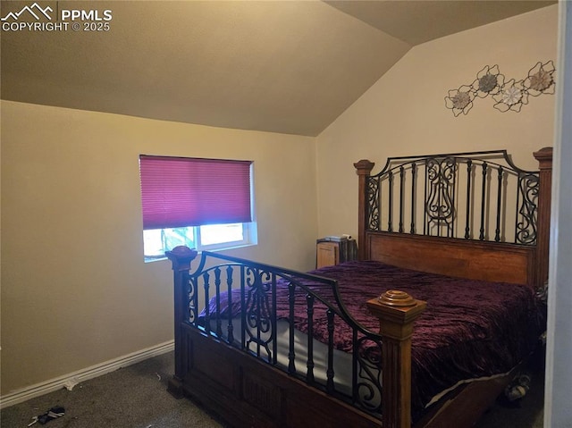 46 Sunflower Rd, Colorado Springs, CO 80907 - bedroom featuring carpet flooring, vaulted ceiling, and baseboards