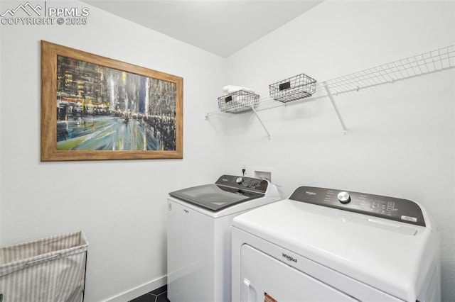 6913 Knapp Dr, Colorado Springs, CO 80924 - washroom featuring washer and dryer and baseboards