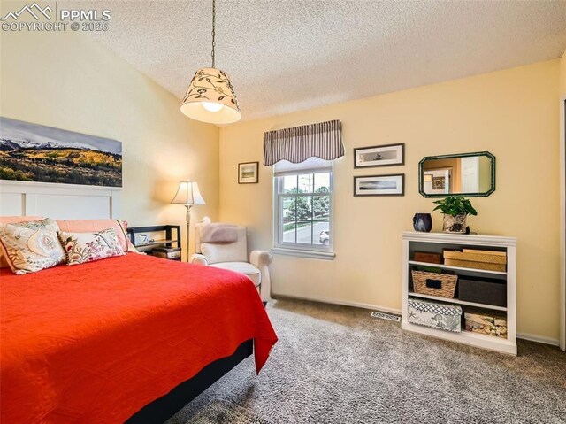 2186 Giltshire Dr, Colorado Springs, CO 80905 - bedroom featuring carpet flooring and a textured ceiling