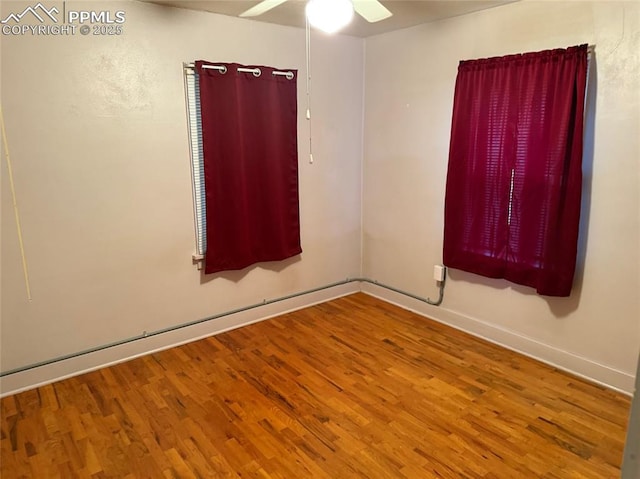 2531 Gunnison St, Colorado Springs, CO 80909 - unfurnished room featuring wood finished floors, ceiling fan, and baseboards