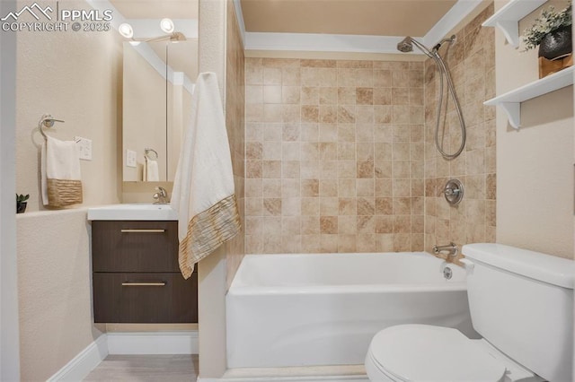 6259 Bearcat Loop, Colorado Springs, CO 80925 - bathroom with toilet,  shower combination, and vanity