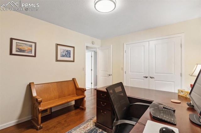 954 Fontmore Rd Unit B, Colorado Springs, CO 80904 - office featuring dark wood-style flooring and baseboards