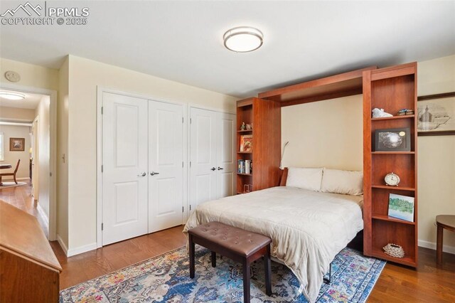 954 Fontmore Rd Unit B, Colorado Springs, CO 80904 - bedroom with multiple closets, wood finished floors, and baseboards