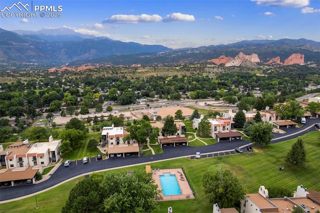 954 Fontmore Rd Unit B, Colorado Springs, CO 80904 - aerial view of mountains and a pool