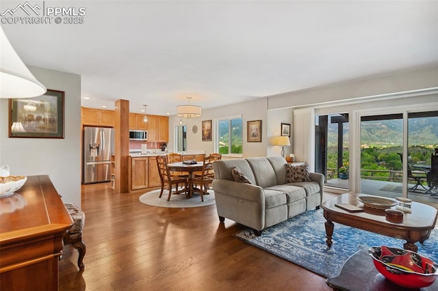 954 Fontmore Rd Unit B, Colorado Springs, CO 80904 - living room featuring hardwood / wood-style flooring and recessed lighting
