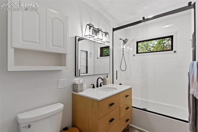 1107 Parkview Blvd, Colorado Springs, CO 80905 - full bath featuring vanity, toilet, and combined bath / shower with glass door