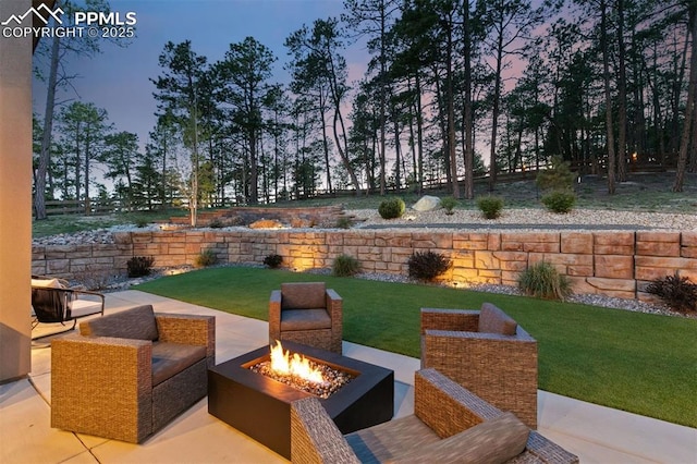 16244 Thunder Cat Way, Monument, CO 80132 - view of patio featuring an outdoor fire pit