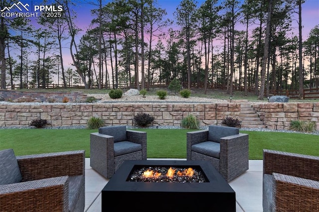 16244 Thunder Cat Way, Monument, CO 80132 - view of yard with an outdoor fire pit and a patio