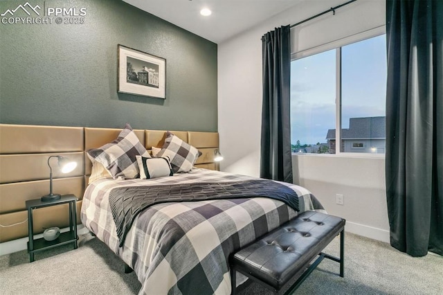16244 Thunder Cat Way, Monument, CO 80132 - carpeted bedroom with multiple windows, baseboards, and recessed lighting