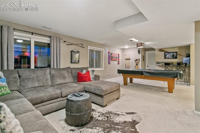 9131 Estebury Cir, Colorado Springs, CO 80920 - recreation room with carpet flooring, pool table, and baseboards