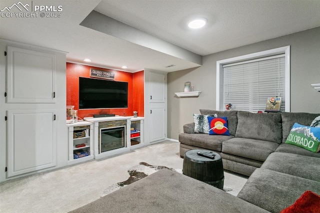 9131 Estebury Cir, Colorado Springs, CO 80920 - carpeted living room with recessed lighting