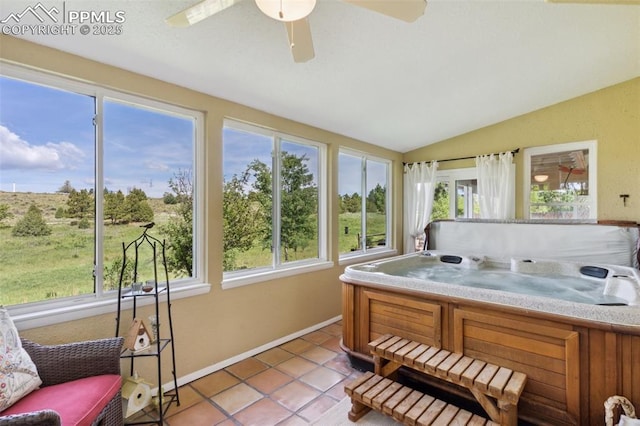 9131 Estebury Cir, Colorado Springs, CO 80920 - sunroom with a jacuzzi and vaulted ceiling